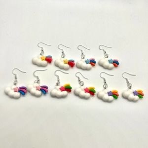 Cloud Earrings - Rainbow Earrings - Rainy Day Earrings - Baby Shower Earrings